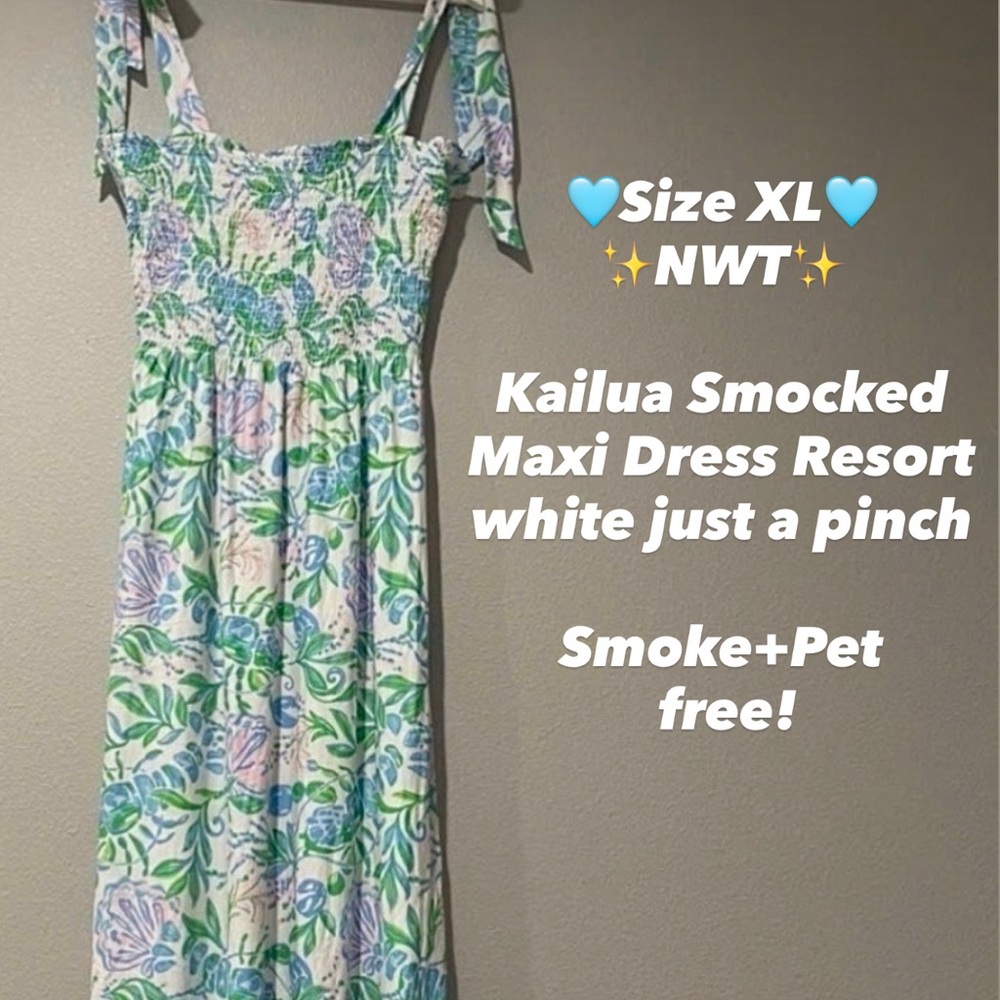 Lilly Pulitzer Floral Maxi Dress - Blue, Green, Pink NWT